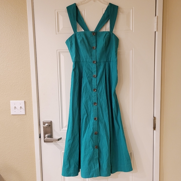 Anthropologie Maeve Square Neck Buttondown Dress - Picture 3 of 11